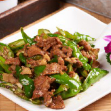 A19.Siced Pork Stir-Fried with Green Peppers and Garlic🌶