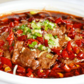 A14.Beef Slices Boiled with Szechuan Peppercorns and Dried Chilies🌶
