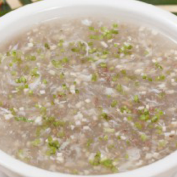 D5.Silky Soup with Minced Beef,Egg white and Ciantro