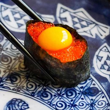 Tobiko W/ Quail Egg Sushi