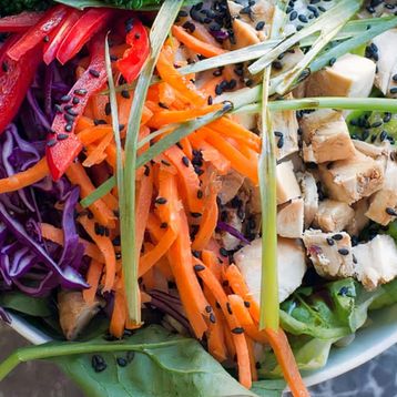 Veggie Teriyaki Don with miso soup