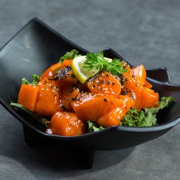 Spicy Salmon Sashimi  Cubes