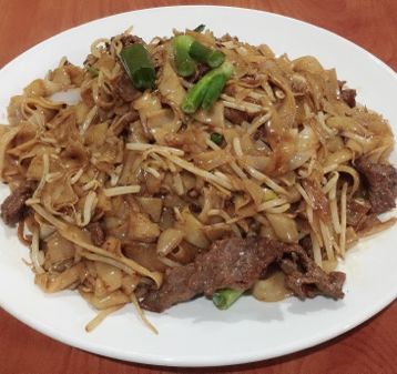 F14.Stir Fried Flat Rice Noodle w/Beef in Soy Sauce (V)