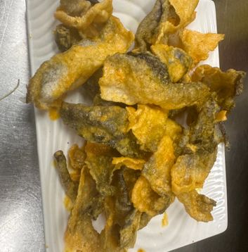 Deep Fried Fish Skin w/ Salted Egg Yolk