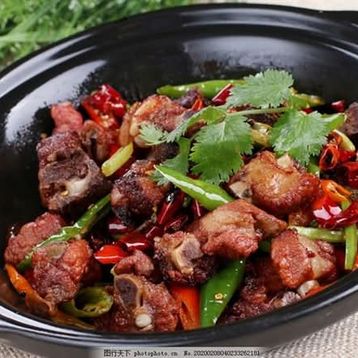 Spicy Pork Ribs in Hot Pot