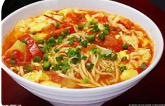 Tomato And Egg Drop Soup With Noodles