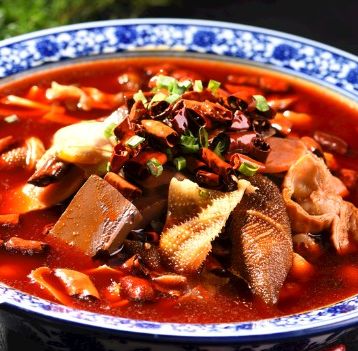 A18.Szechuan Spicy Pork Blood and Beef Tripe with Mixed Vegetable🌶