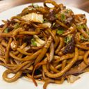 M7.Noodles Stir-Fried with Pork Bok Choy,and Soy Sauce (Egg Yellow Noodles/ Hand-Pulled Noodles)