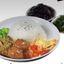 Fried Eggs with Tomatoes + Braised Meat Balls on Rice