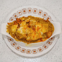 Baked Portuguese-style chicken on rice
