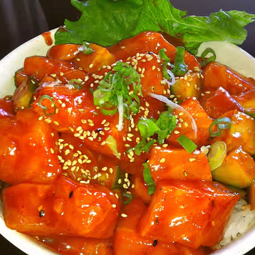 Spicy Salmon Sashimi Don