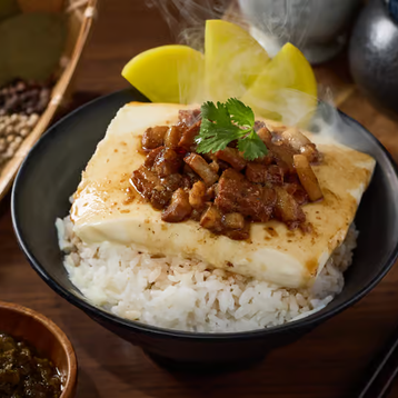 Steamed Water Egg Braised Pork Rice