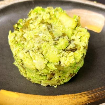 Salted Mustard Greens with Broad Bean