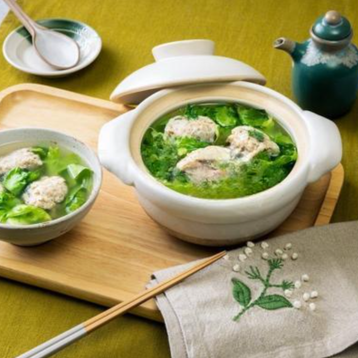 Fish Puree with Lettuce in Pot
