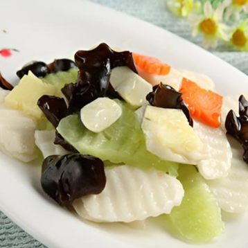 Fried Sliced Lotus Root w/ Black Fungus & Cucumber