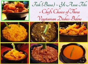Ye Assa Tibs Three Kinds of Vegetable Dishes