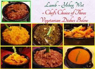 Yebeg Wot with Three Kinds Veggies