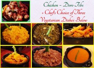 Doro Tibs With Three Kinds of Veggies