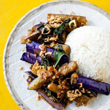 Stirfry Eggplant with Soybean Paste ( NOT Gluten Free )